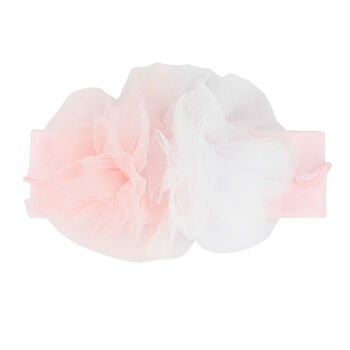 Baby Girls Pink & White Flower Headband