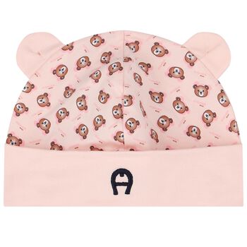 قبعة بنات بشعار تيدى باللون الوردى