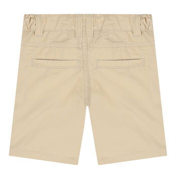 Younger Boys Beige Logo Shorts