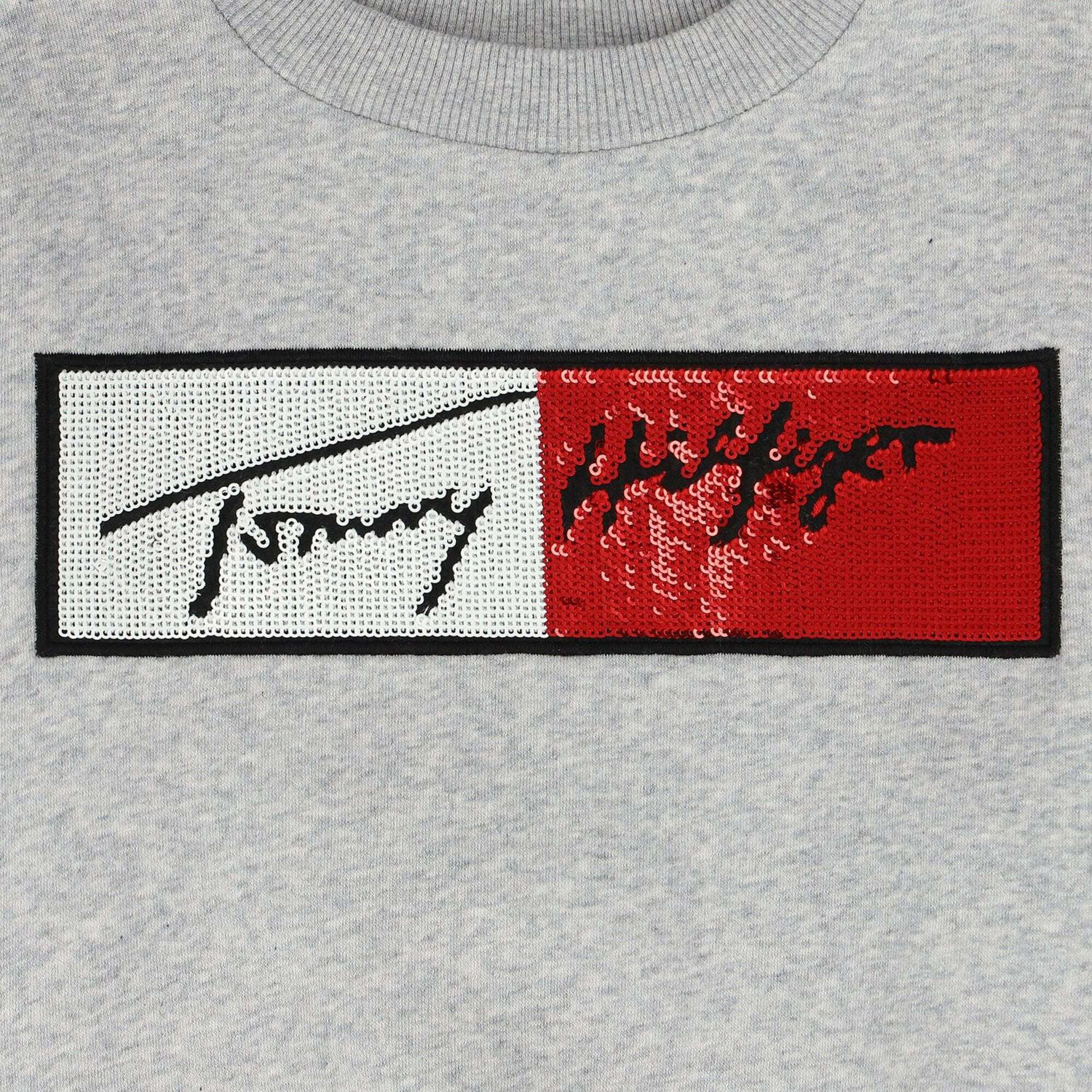 سويت شيرت بالشعار باللون الرمادى للبنات, 1, hi-res image number null