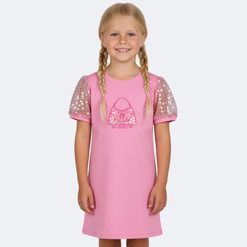 Girls Pink Sequin Bag Dress