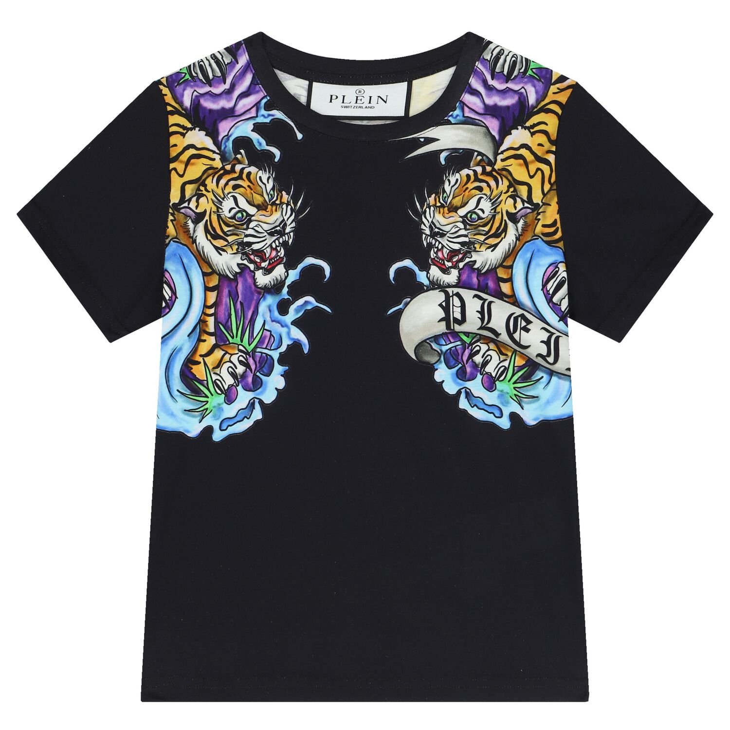 Boys Black Tattoo T-Shirt, 1, hi-res image number null