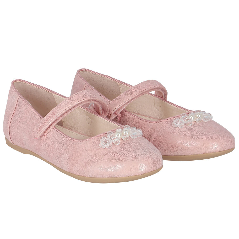 Mayoral Girls Pink Pearl & Ballerina Shoes | Junior Couture USA