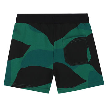 Boys Black & Green Cactus Shorts