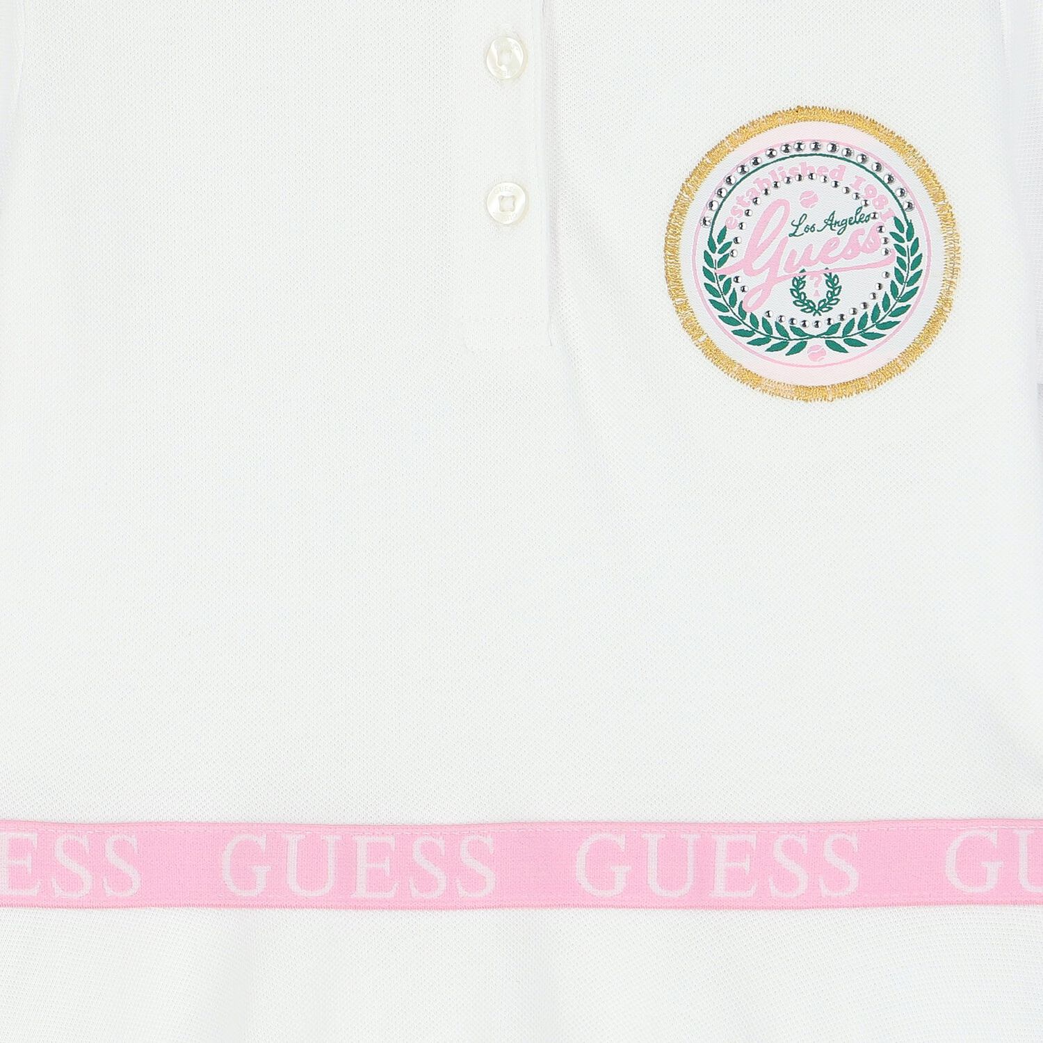 Girls White Logo Polo Dress, 1, hi-res image number null