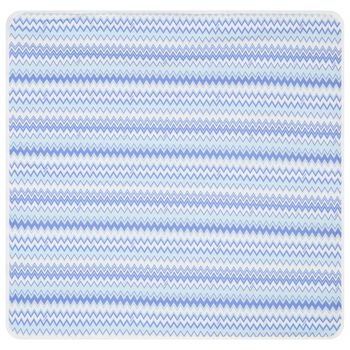Baby Boys White & Blue Zigzag Blanket
