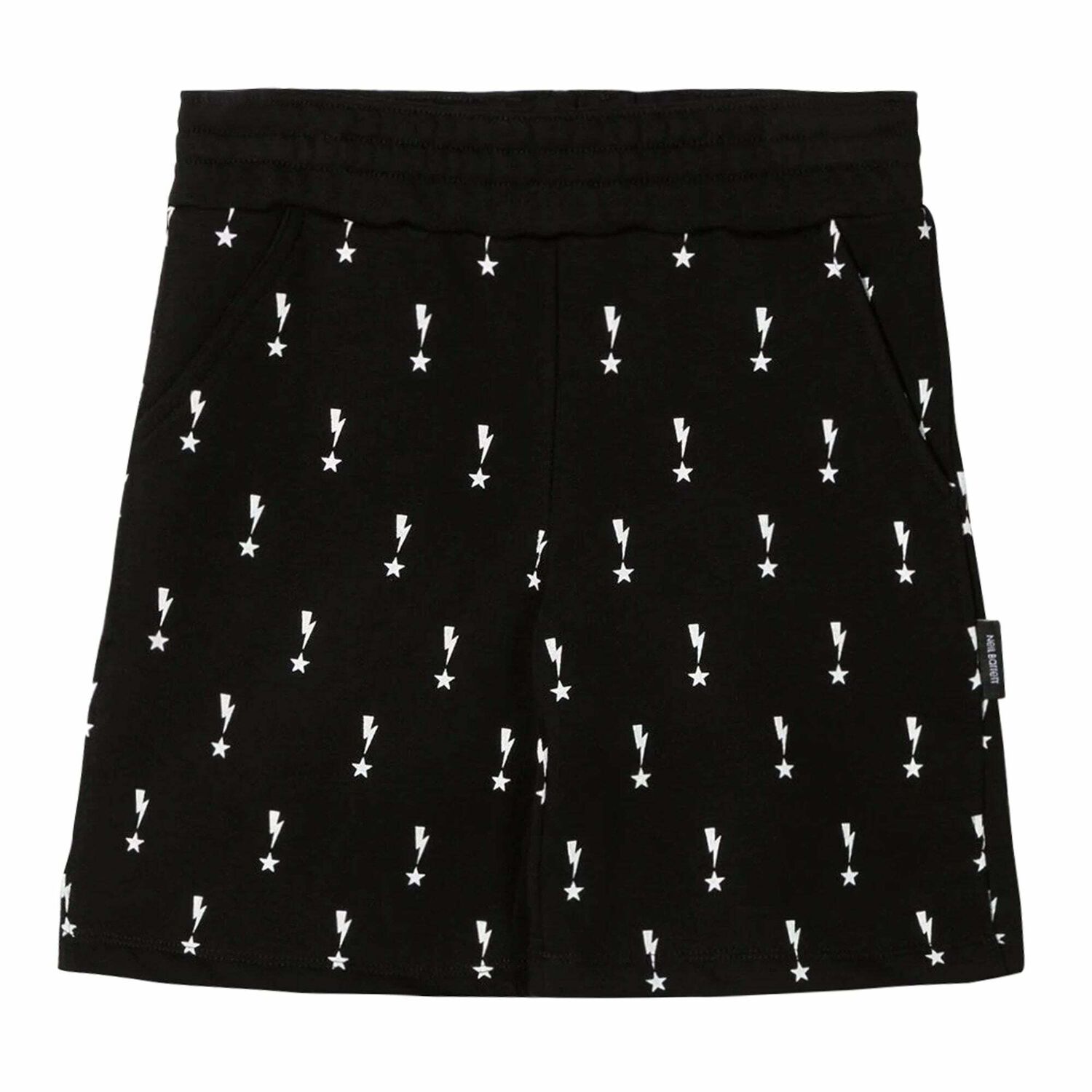 Boys Black Printed Shorts, 1, hi-res image number null