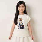 Girls White Sequin T-Shirt, 4, hi-res