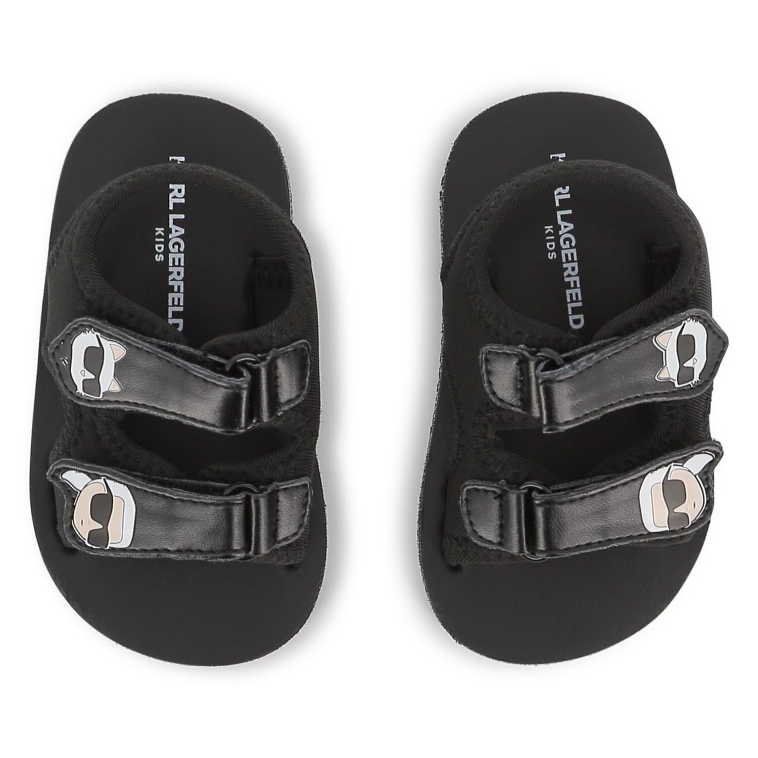 Boys Black Choupette & Karl Sandals, 1, hi-res