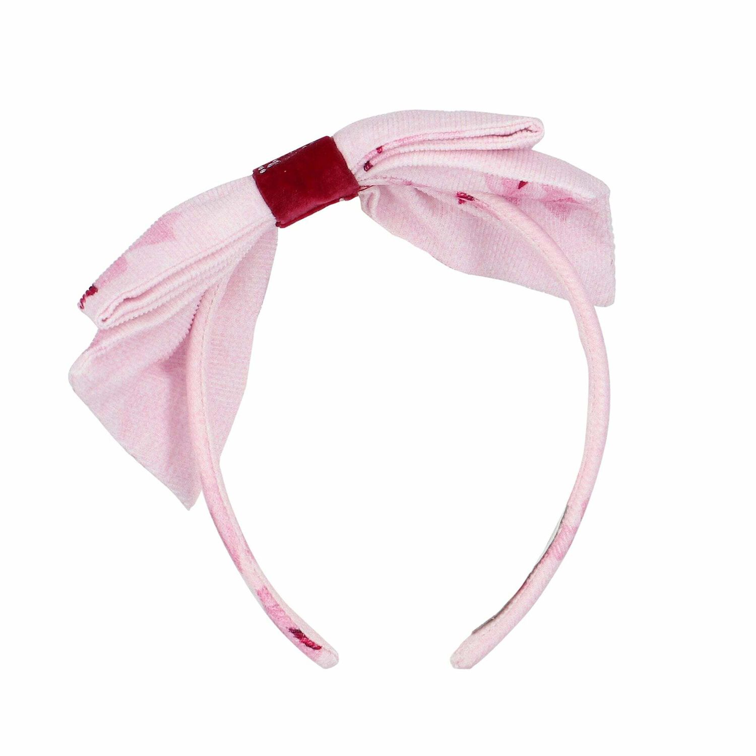 Girls Pink Bow Headband , 1, hi-res