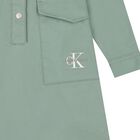 Girls Green Logo Dress, 1, hi-res