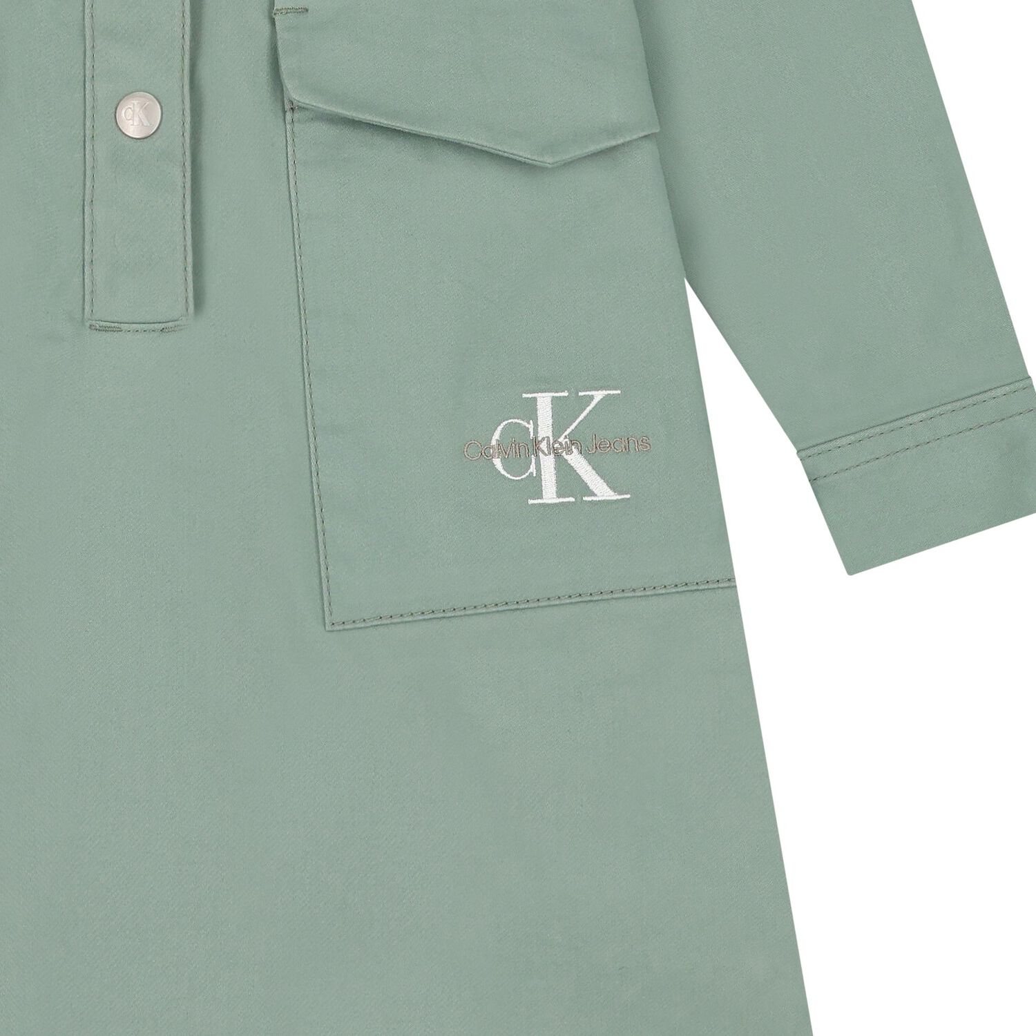 Girls Green Logo Dress, 1, hi-res