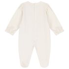 Baby Girls Ivory Heart Babygrow, 1, hi-res