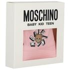 Baby Girls Pink Teddy Bear Logo Baby Hat, 3, hi-res