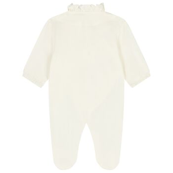 Baby Girls Ivory Ruffled Babygrow