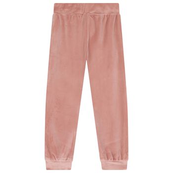 Girls Pink Velour Tracksuit Set  ( 3 Piece )