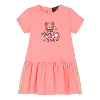 Younger Girls Pink Logo Dress