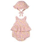 Baby Girls Pink Floral Bodysuit Set, 1, hi-res