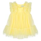 Younger Girls Yellow Ruffled Tulle Dress, 2, hi-res