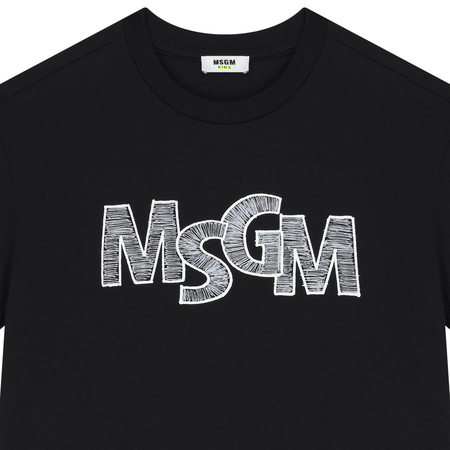 تيشيرت أولاد بالشعار باللون الأسود, 2, hi-res