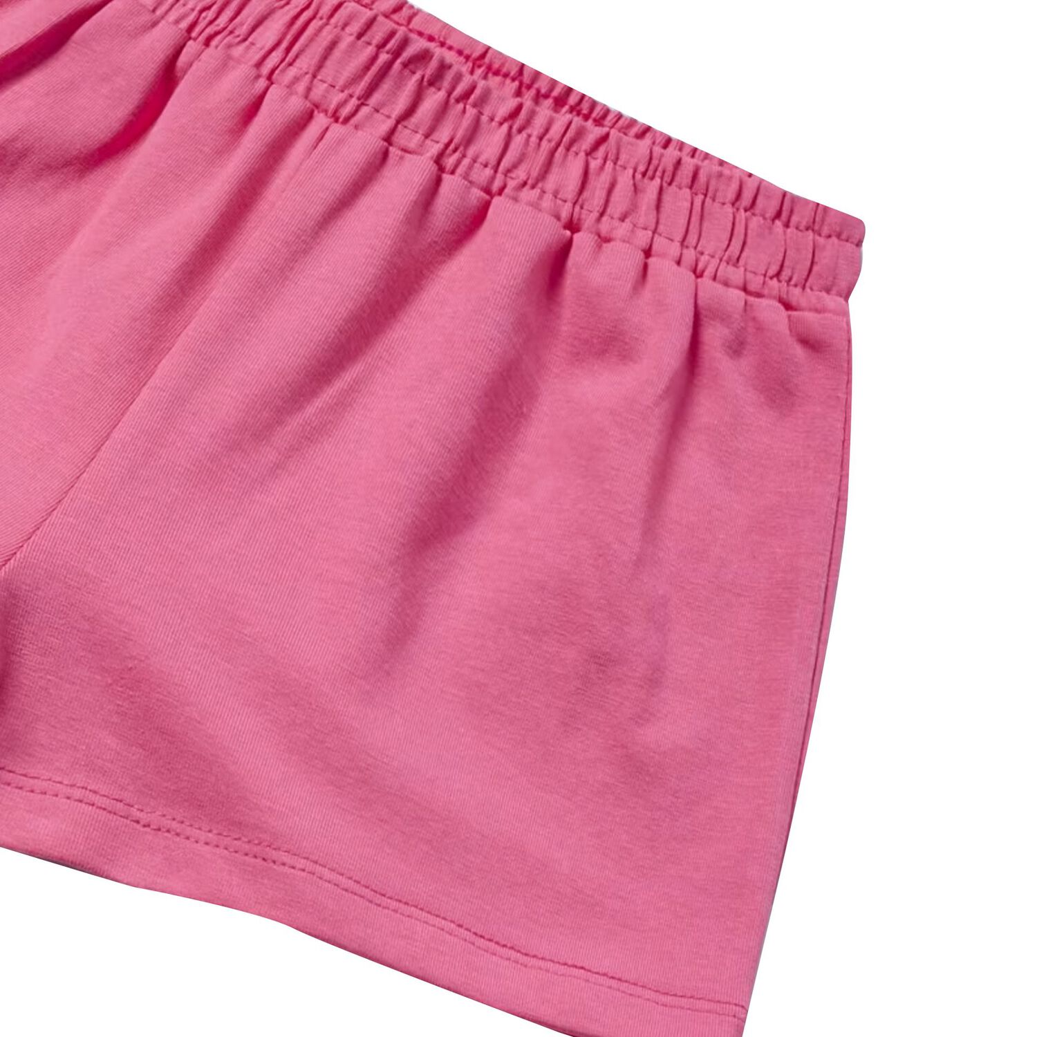 Younger Girls White & Pink Shorts Set, 1, hi-res