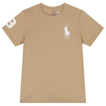 Boys Beige Logo T-Shirt