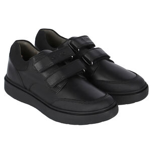 حذاء جلد باللون الأسود للأولاد