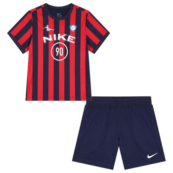 Boys Red & Blue Goal Mode Shorts Set