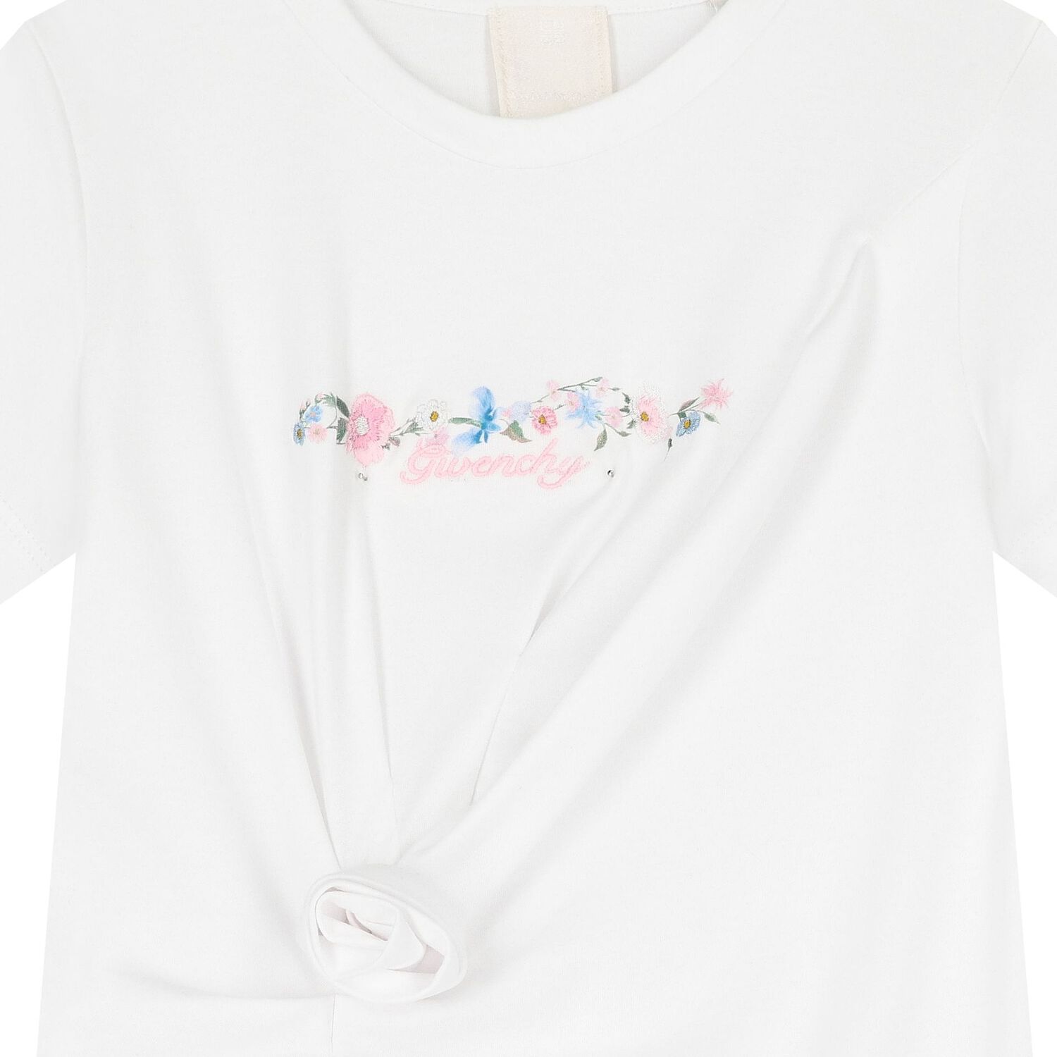 فستان بشعار  الورود باللون الابيض للبنات, 1, hi-res