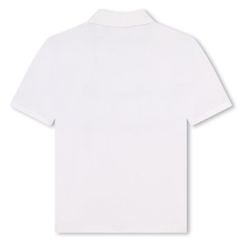 Boys White Mini-Me Logo Polo Shirt