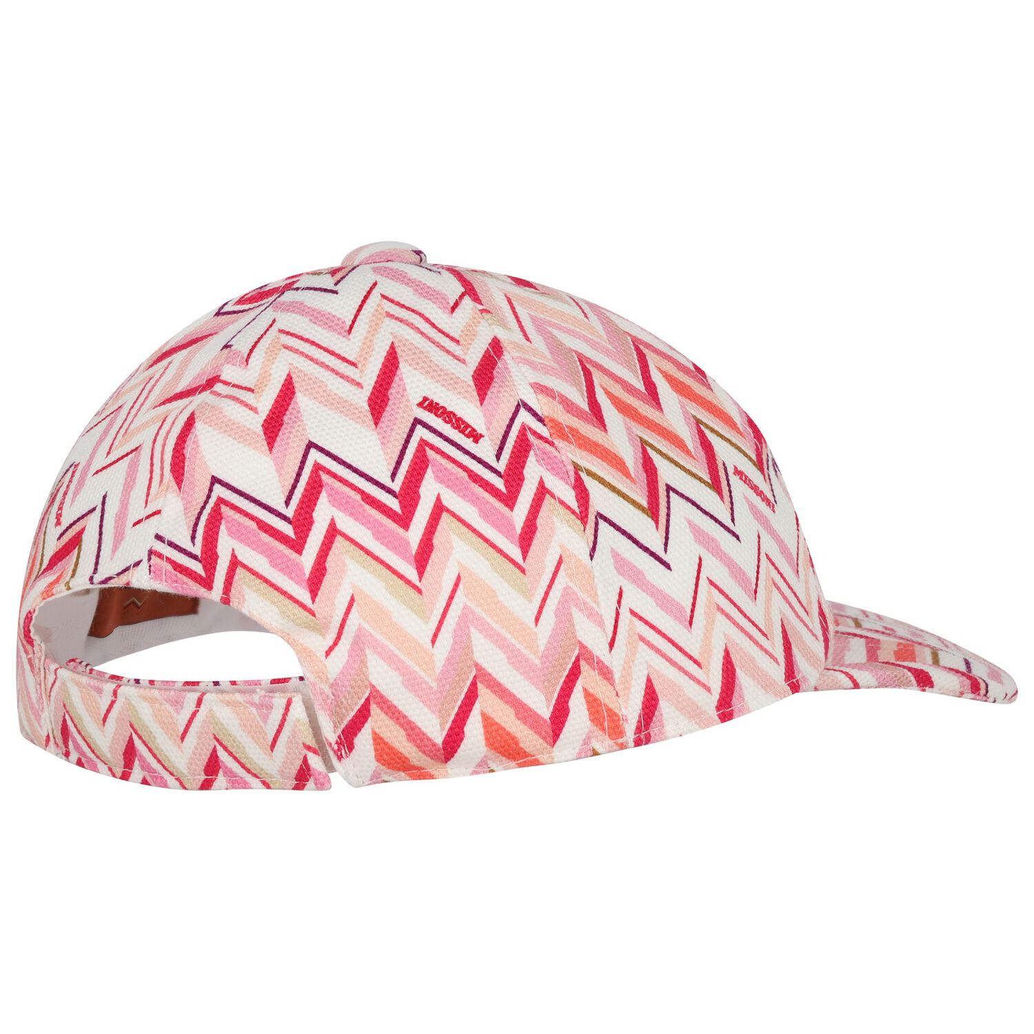 Girls White & Pink Zig Zag Cap, 1, hi-res