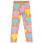 Girls Orange Shell Leggings, 1, hi-res