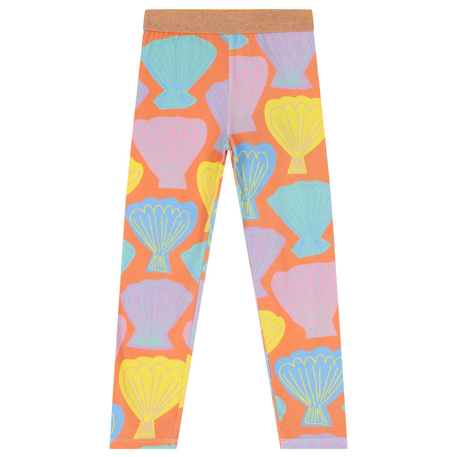 Girls Orange Shell Leggings, 1, hi-res image number null