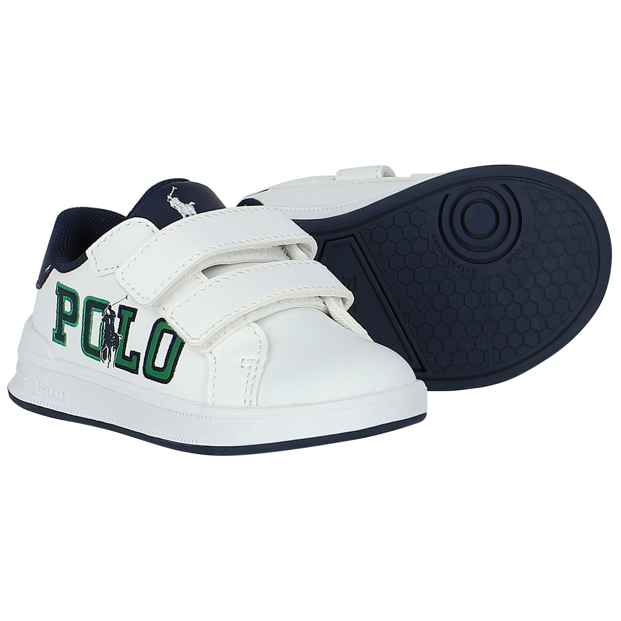 Ralph Lauren Boys White Logo Trainers Junior Couture USA