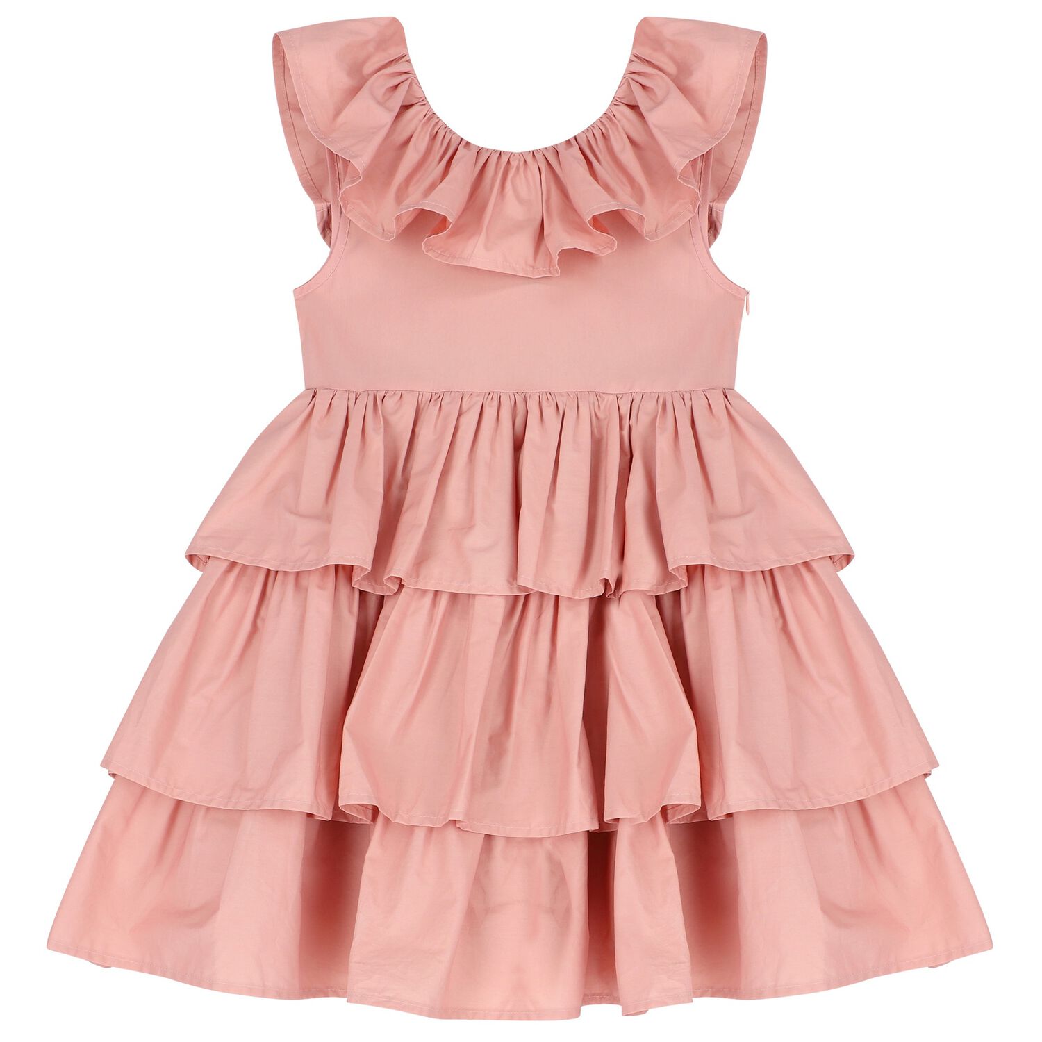 Girls Pink Ruffled Dress, 1, hi-res