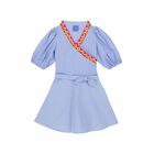 Girls Blue Striped Dress, 1, hi-res