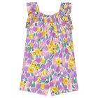 Younger Girls Purple & Yellow Floral Jumpsuit, 1, hi-res