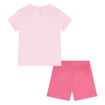 Younger Girls Pink Logo Shorts Set