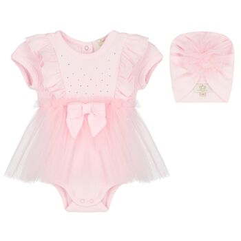 Baby Girls Pink Bodysuit Dress Set