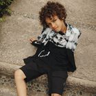 Boys Black Logo Shorts, 1, hi-res