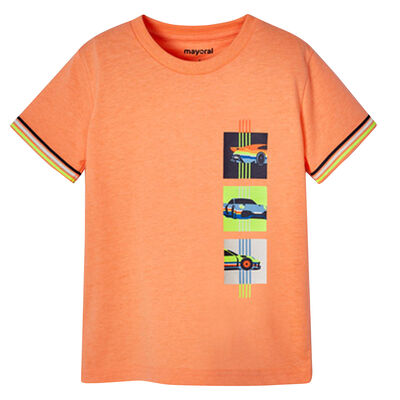Boys Neon Orange Car T-Shirt