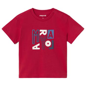 Younger Boys Red Logo T-Shirt