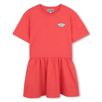 Girls Red Panda Ice Cream Logo Dress