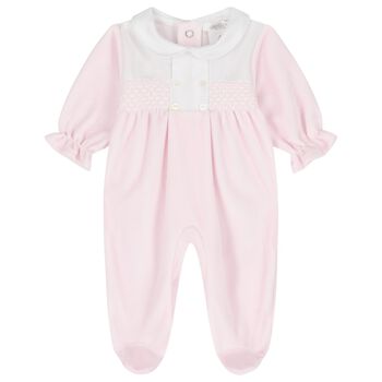 Baby Girls Pink & White Dot Babygrow
