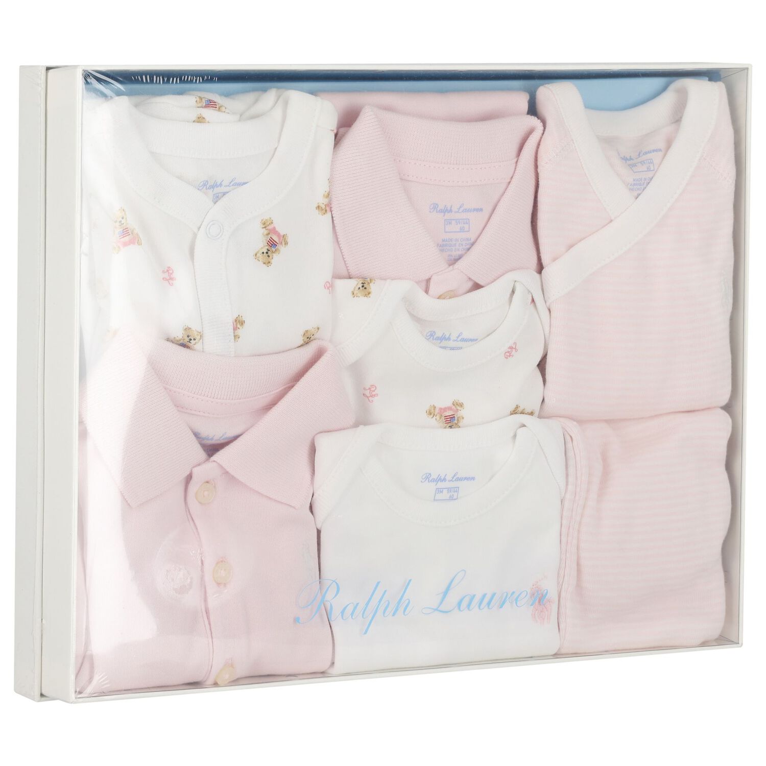 Baby Girls Pink & White Babygrow Gift Set, 1, hi-res