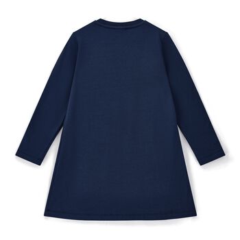 Girls Navy Blue Swirl Dress