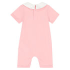 Pink Teddy Logo Romper, 2, hi-res