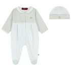 Baby Boys Blue & Gold Logo Babygrow Gift Set, 2, hi-res
