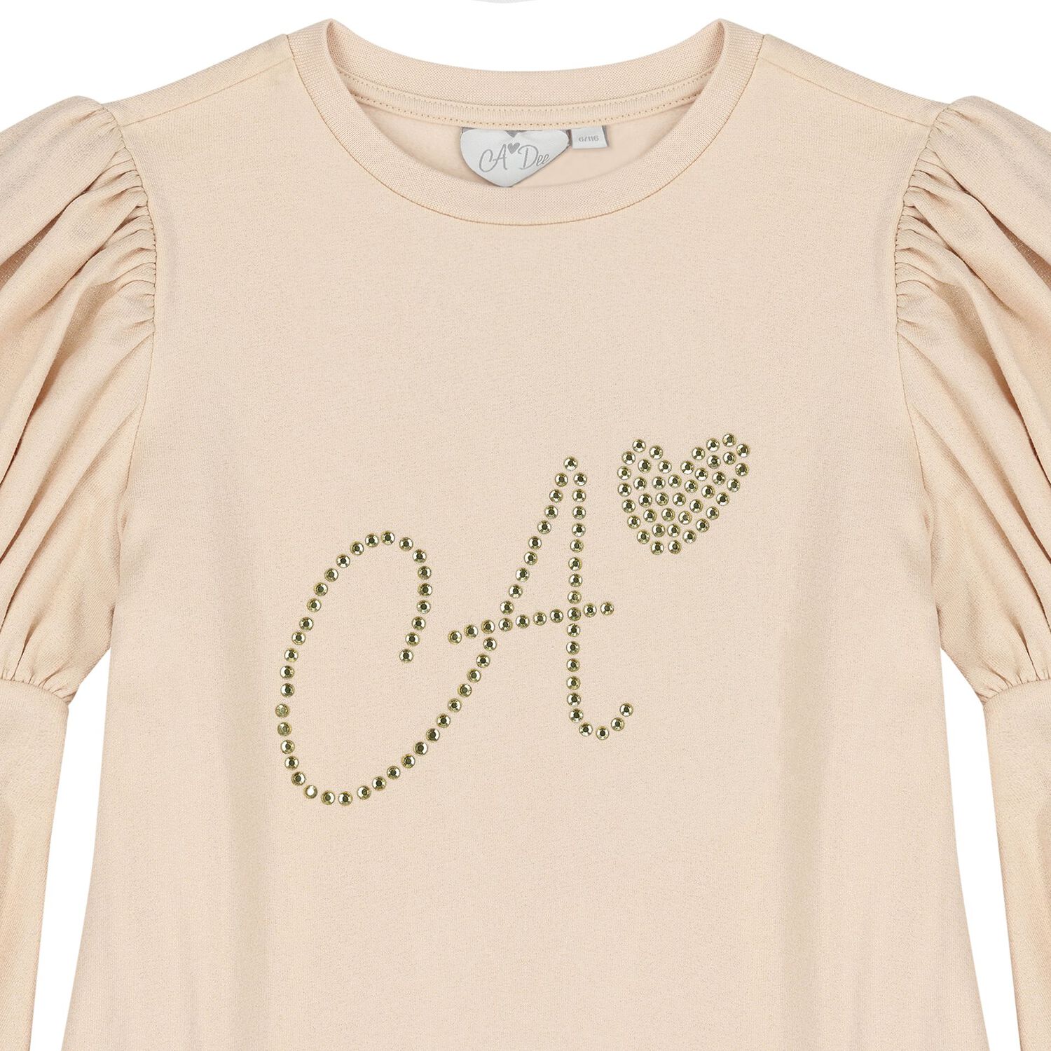 Girls Gold Logo Bow Dress, 1, hi-res image number null