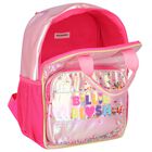 Girls Pink Logo Backpack ( 35cm ), 1, hi-res